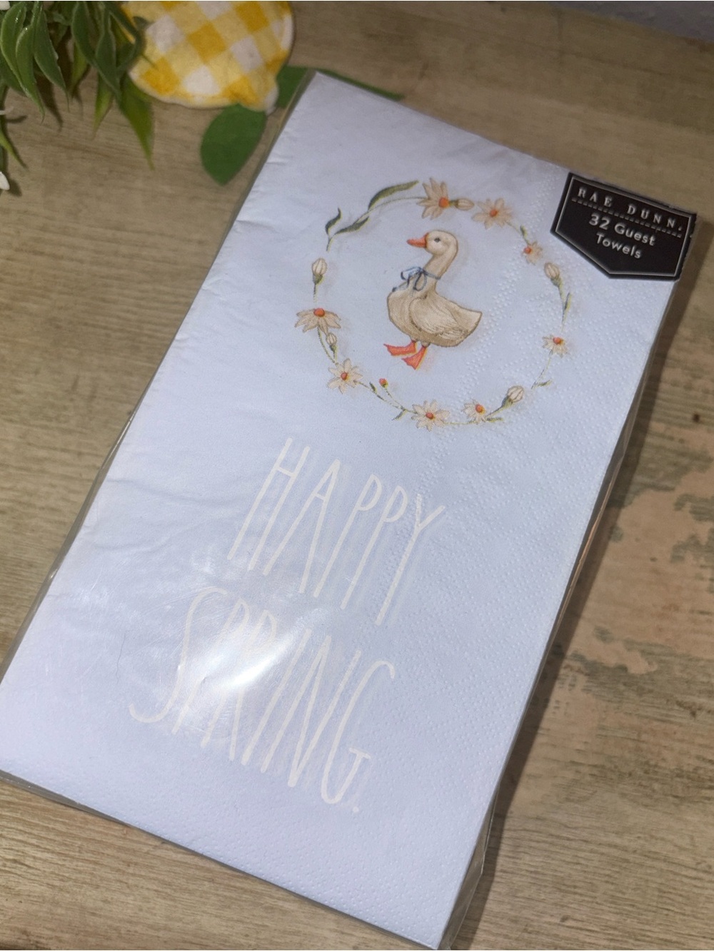 Rae Dunn "Happy Spring" Duck Guest Towels - Pastel Blue